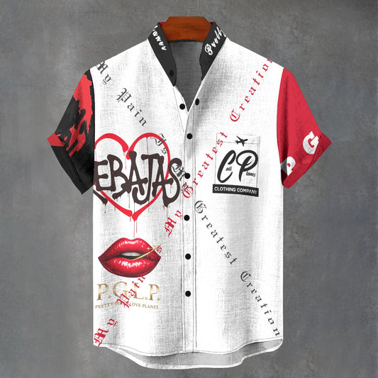 "P.G.L.P." My Pain Is My Greatest Creation | Men's Stand Collar Shirt"