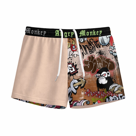 "Angry Monkey" Youth Shorts with Inner Drawstring|Birdseye