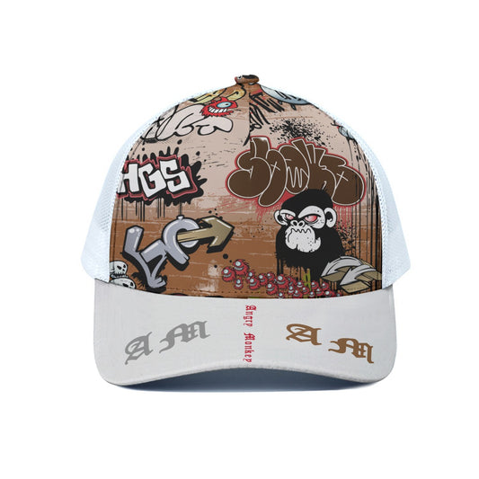 "Angry Monkey" Kid's Trucker Hat With White Half-mesh
