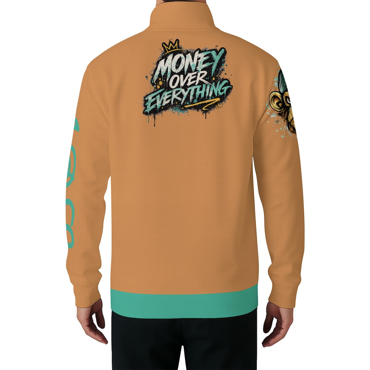 "Angry Monkey" Men’s Casual Pullover Shirt | With Half Zipper