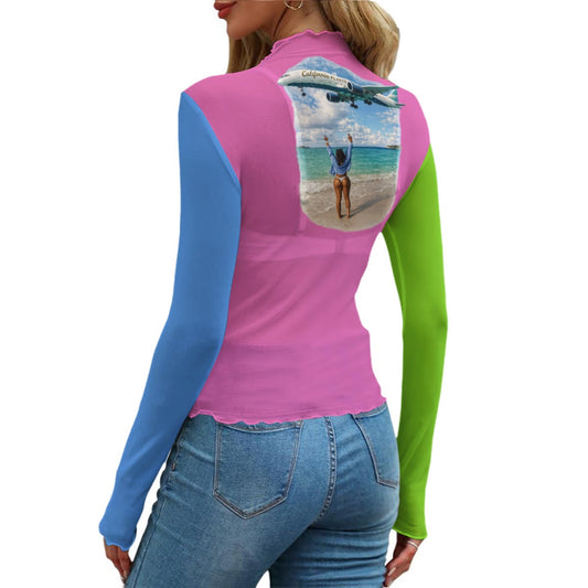 Women's Mesh "Pretty Girls Love Planes" T-Shirt