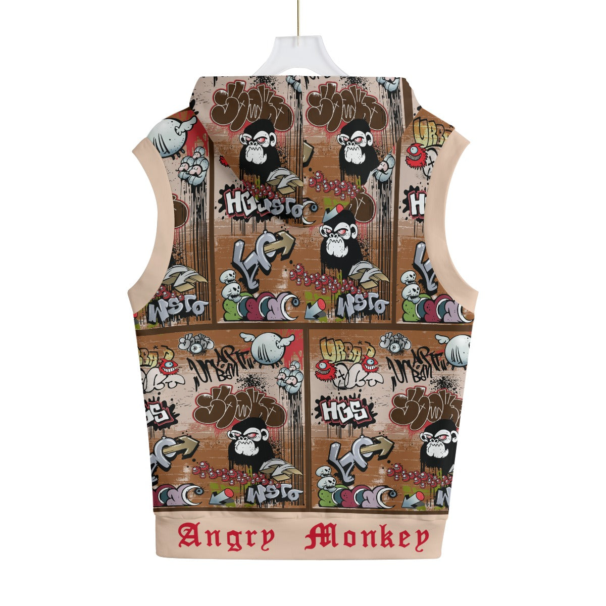 "Angry Monkey" | Unisex Hooded Vest