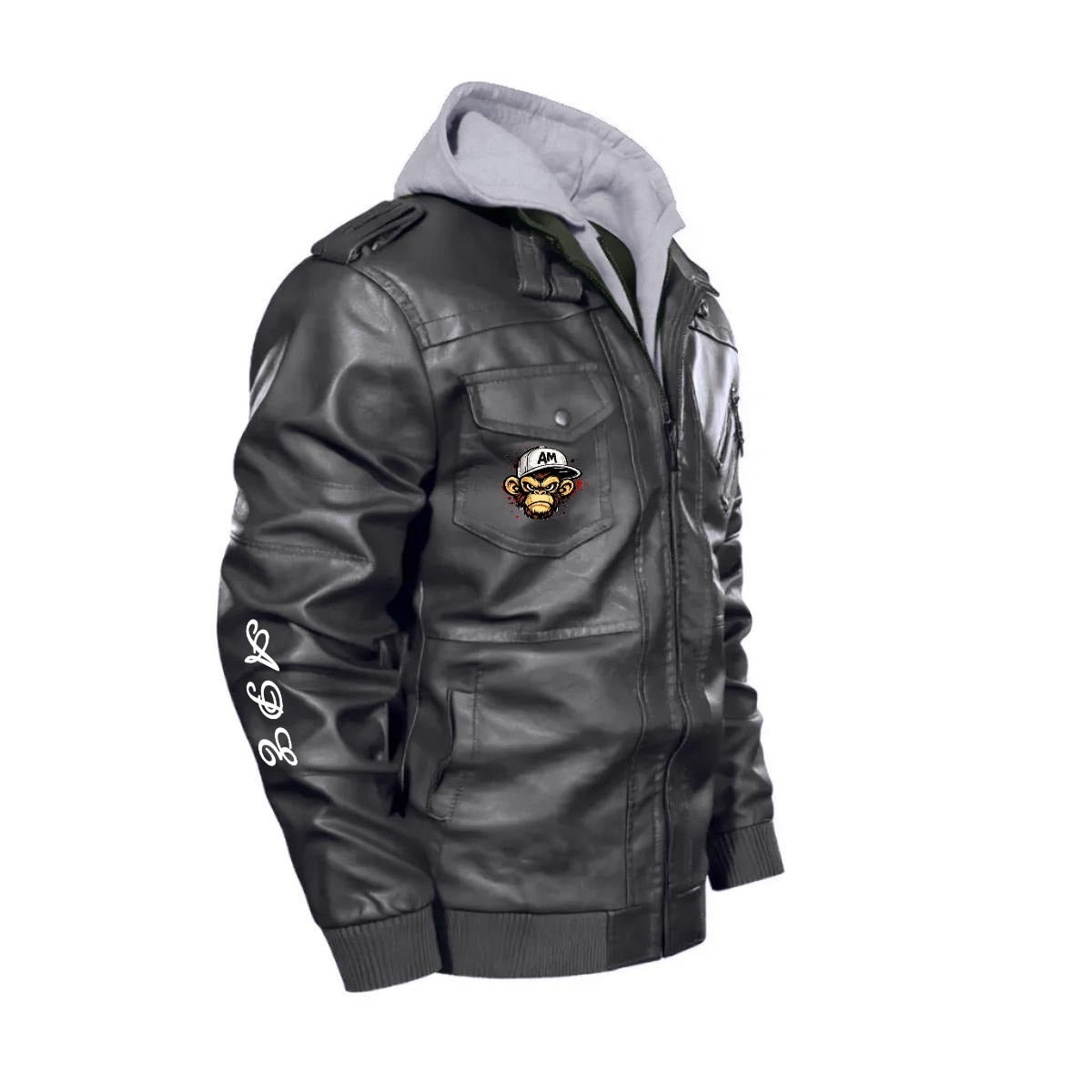 "Angry Monkey" Men's Zip | Leather Jacket