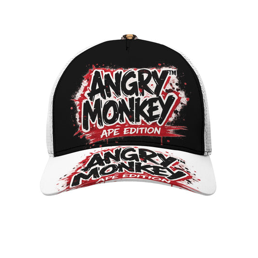 "Angry Monkey" Kid's Trucker Hat With White Half-mesh