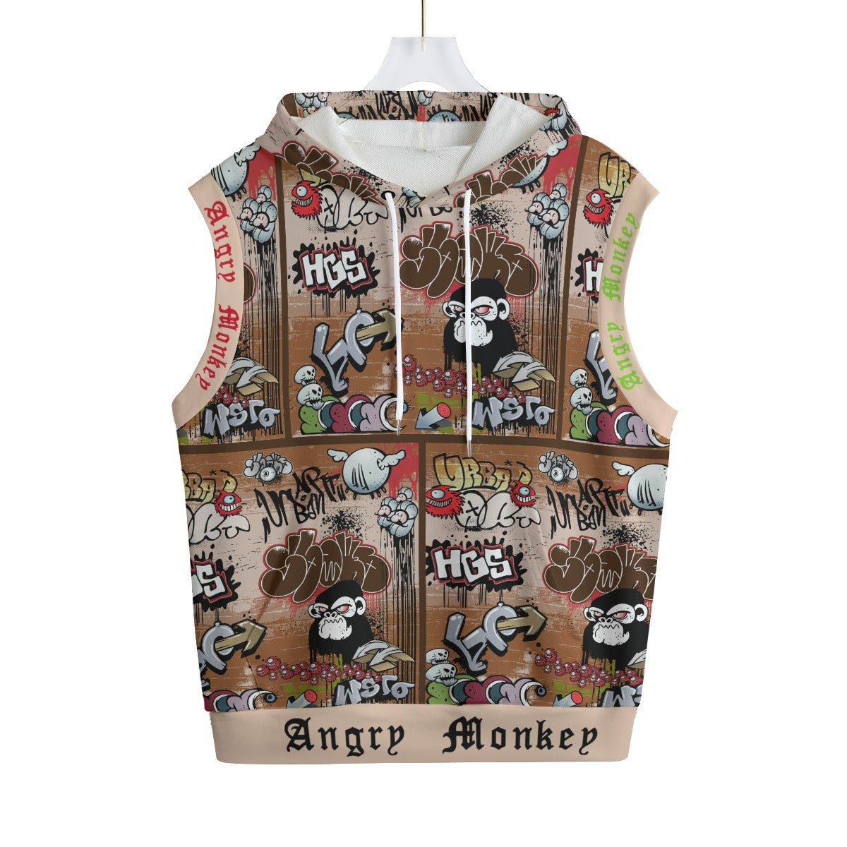 "Angry Monkey" | Unisex Hooded Vest