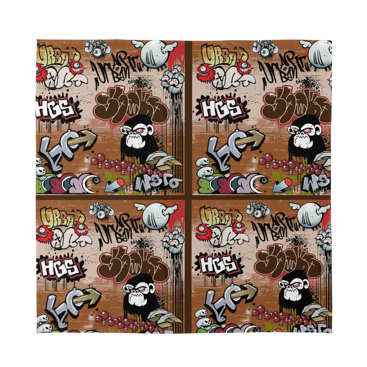 Unisex Silk "Angry Monkey" Bandana