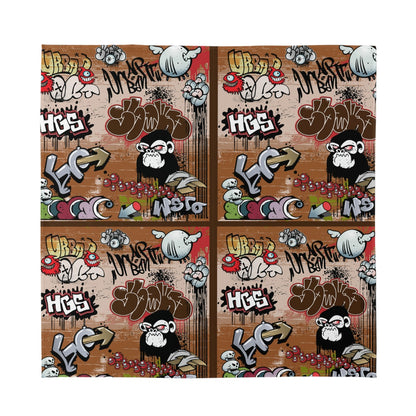 Unisex Silk "Angry Monkey" Bandana