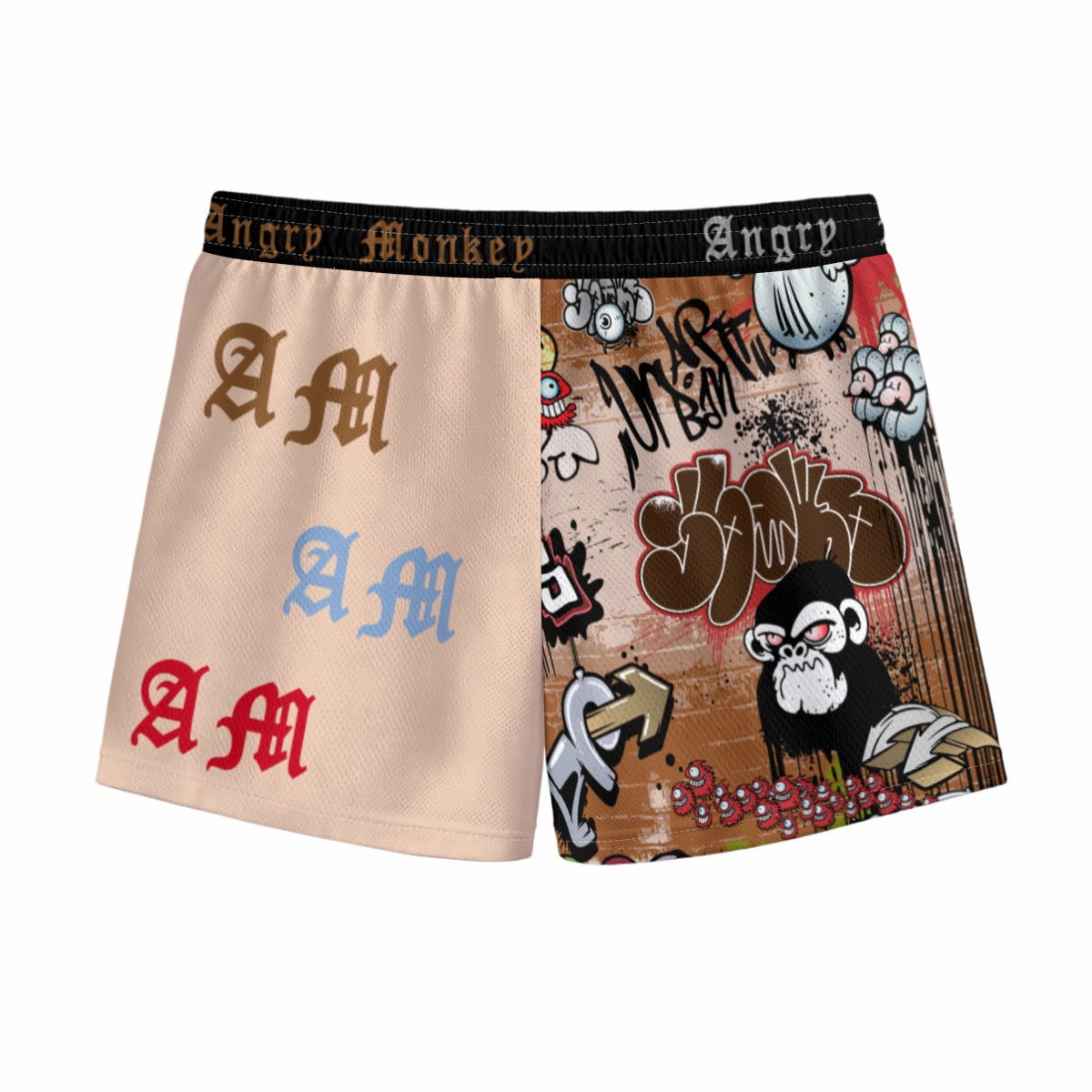 "Angry Monkey" Youth Shorts with Inner Drawstring|Birdseye