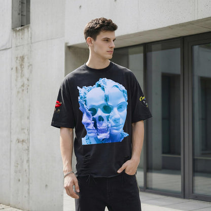 Men’s Distressed Washed Oversized T-Shirt