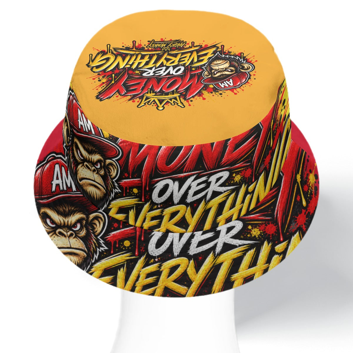 "AM-Money Over Everything" Double-Side Bucket Hat