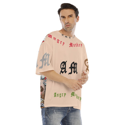 Men's Drop Shoulder "Angry Monkey" T-shirt With Short Sleeve