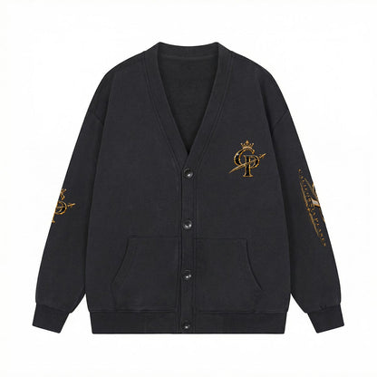 Men's Relaxed Button-Front Cotton Cardigan Jacket