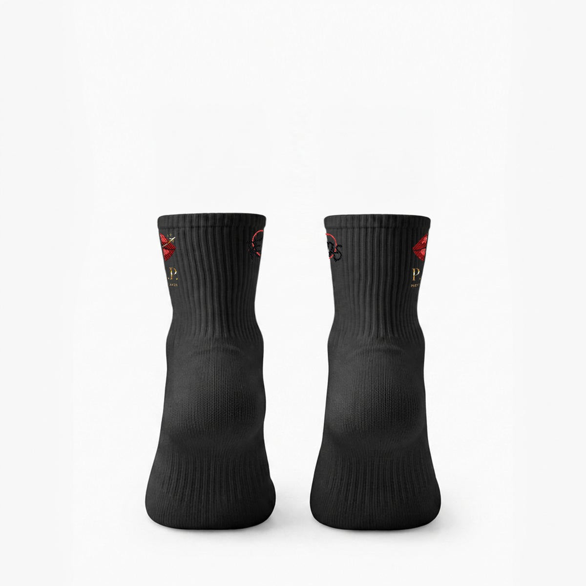 "P.G.L.P." Embroidery Sports Quarter Socks|Cotton