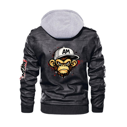 "Angry Monkey" Men's Zip | Leather Jacket