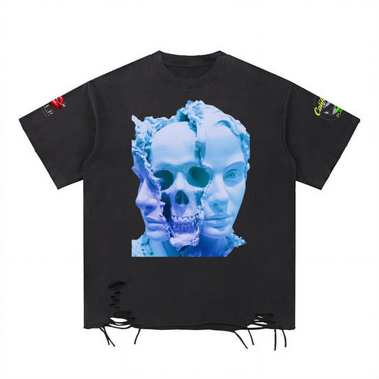 "P.G.L.P." Men’s Distressed Washed Oversized T-Shirt