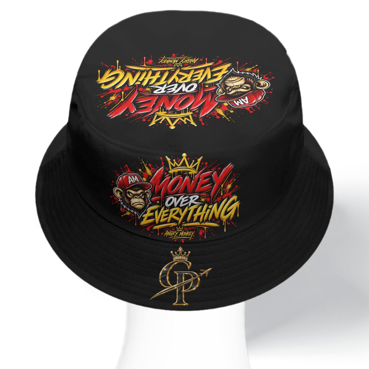 "AM-Money Over Everything" Double-Side Bucket Hat