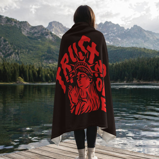 "Trust No One" Gram Flannel Blanket Printed in Canada|280GSM