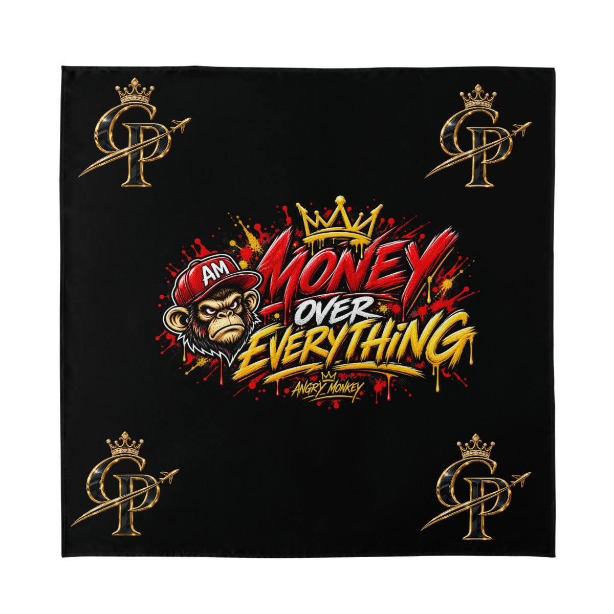 "AM-Money Over Everything" Unisex Silk Bandana