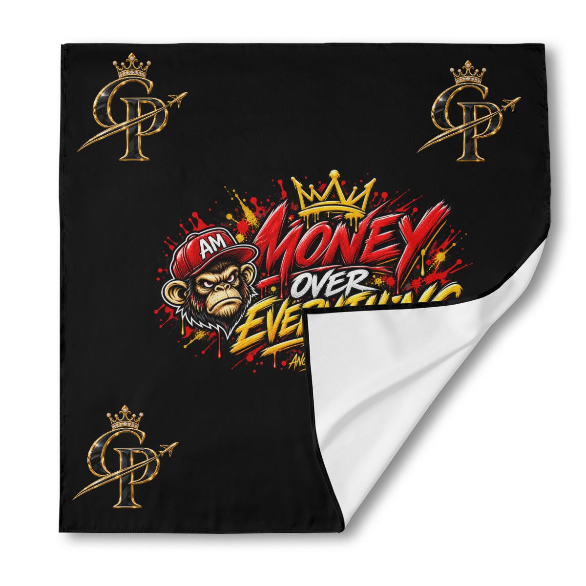 "AM-Money Over Everything" Unisex Silk Bandana