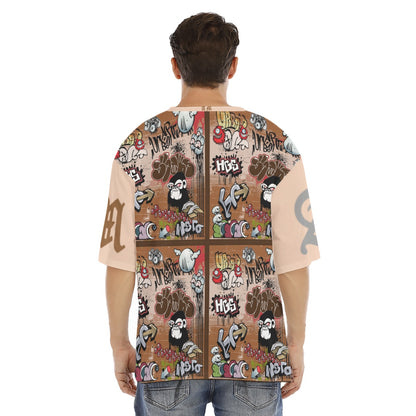 Men's Drop Shoulder "Angry Monkey" T-shirt With Short Sleeve