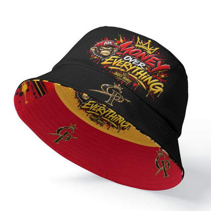 "AM-Money Over Everything" Double-Side Bucket Hat