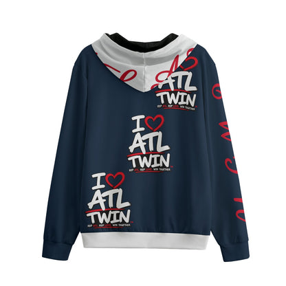 "I Love ATL TWIN" Unisex Pullover Hoodie| With Zipper Closure