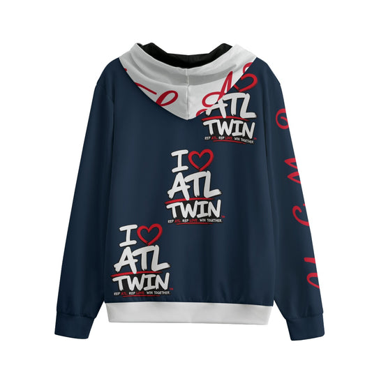 "I Love ATL TWIN" Unisex Pullover Hoodie| With Zipper Closure