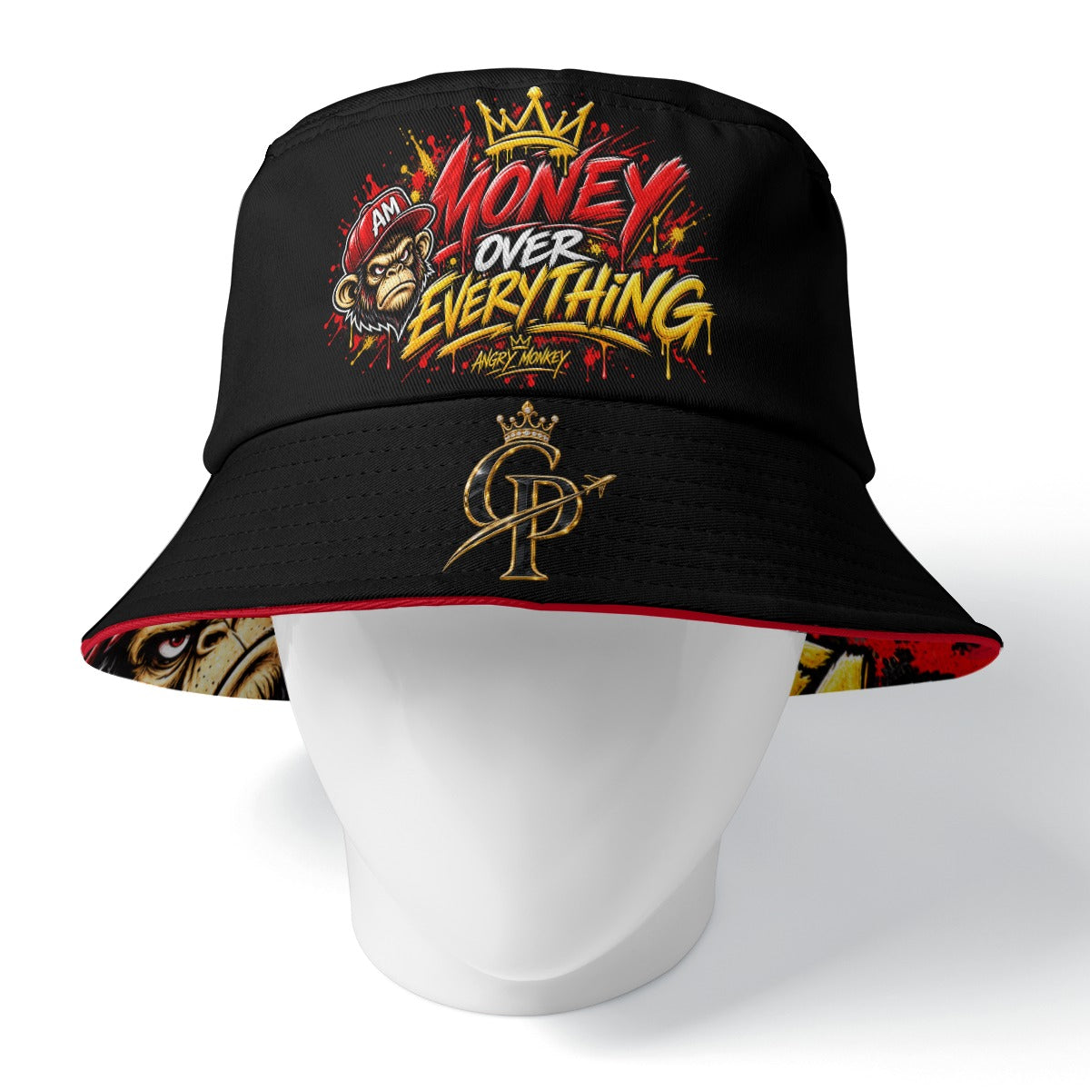 "AM-Money Over Everything" Double-Side Bucket Hat