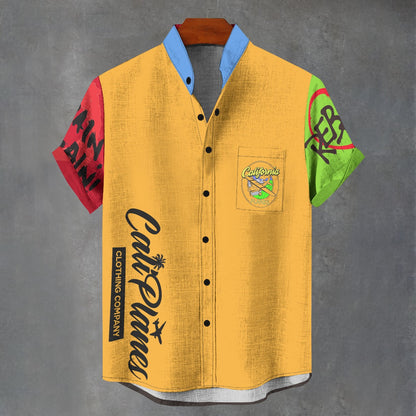 California Planes "Trust No One Men's Stand Collar Shirt"