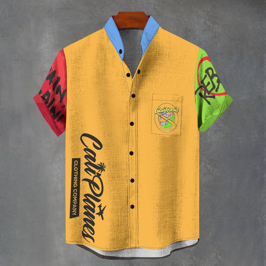 California Planes "Trust No One Men's Stand Collar Shirt"