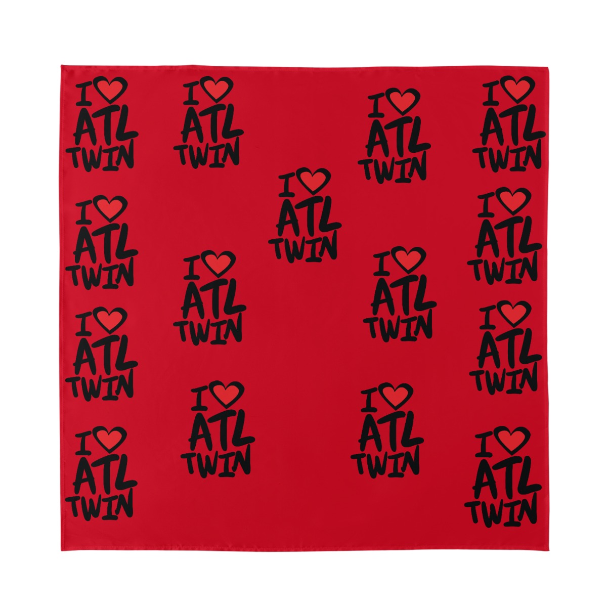 "I Love ATL TWIN" Unisex Silk Bandana