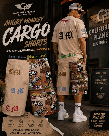 "Angry Monkey" | Men's Cargo Shorts