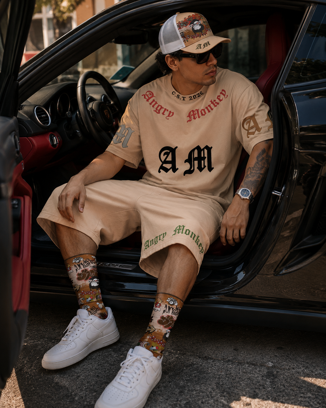 "Angry Monkey"| Unisex Long Socks
