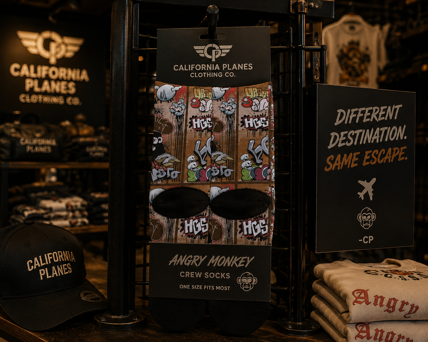 "Angry Monkey"| Unisex Long Socks