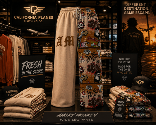 "Angry Monkey" | Unisex Wide-Leg Pant's