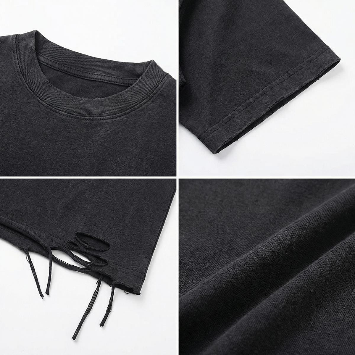 Men’s Distressed Washed Oversized T-Shirt