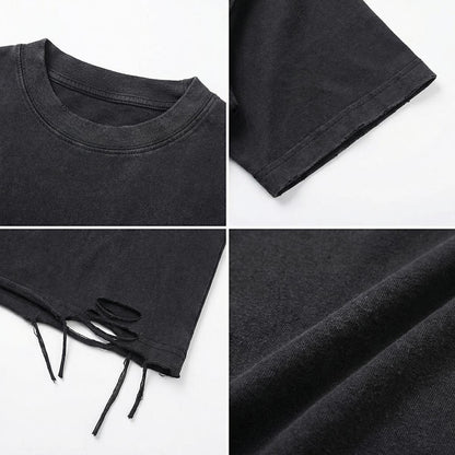Men’s Distressed Washed Oversized T-Shirt