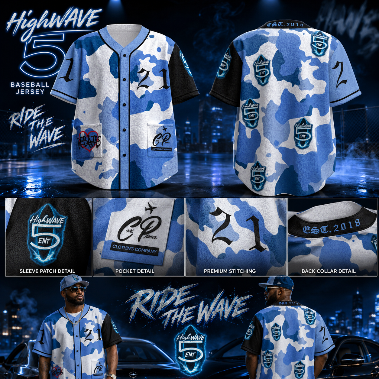 "HighWave 5" Men's Textured Baseball Jersey