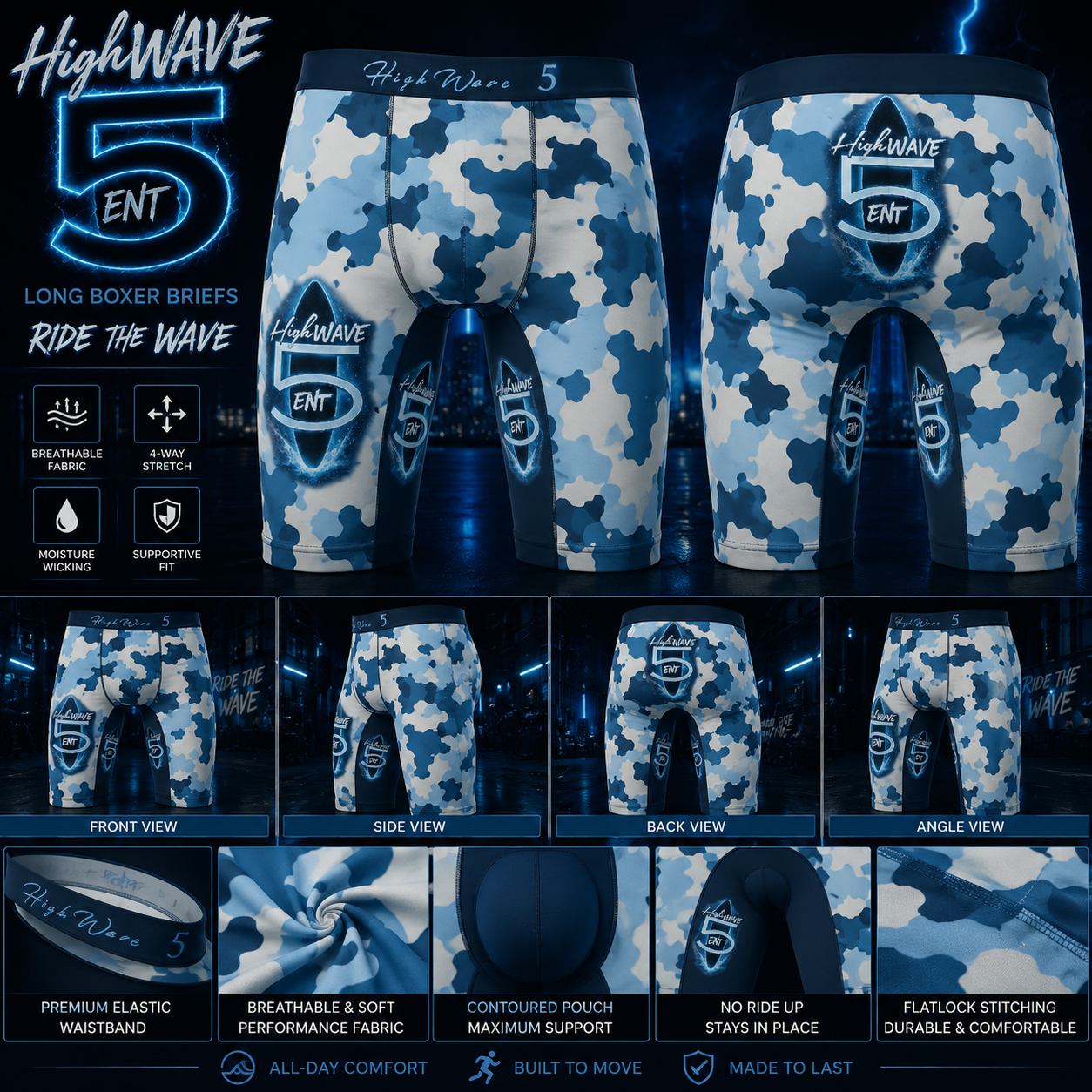 "HighWave 5" Men's Long Boxer Briefs