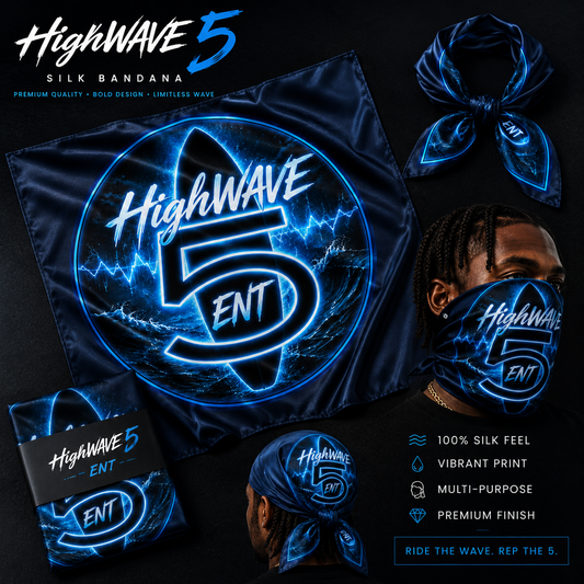 "HighWave 5" Unisex Silk Bandana