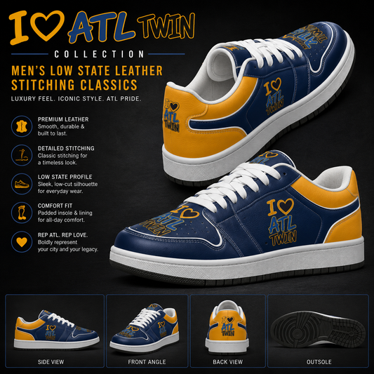 "I Love ATL TWIN" Men's Low State Leather Stitching | Classic's