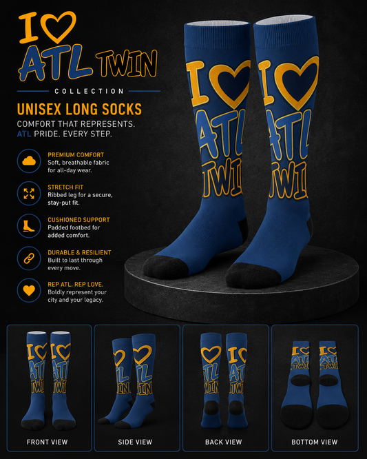 "I Love ATL TWIN" Unisex Long Socks