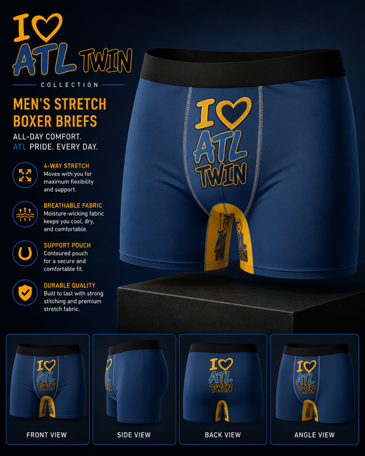 "I Love ATL TWIN" Men's Stretch Boxer Briefs