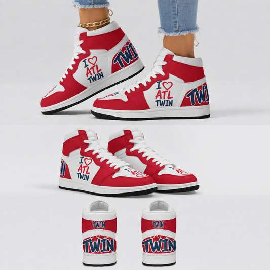 "I Love ATL TWIN" Women's Leather | Luxe High-top's