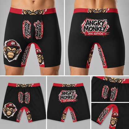 "Angry Monkey" Men's Long Boxer Briefs