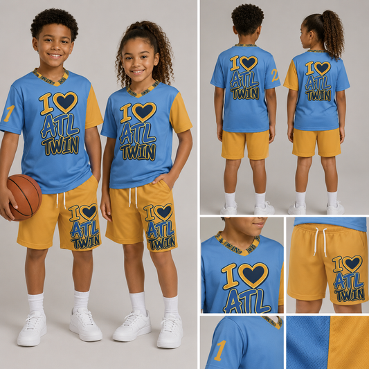 "I Love ATL TWIN" Children's Sports T-Shirt Set