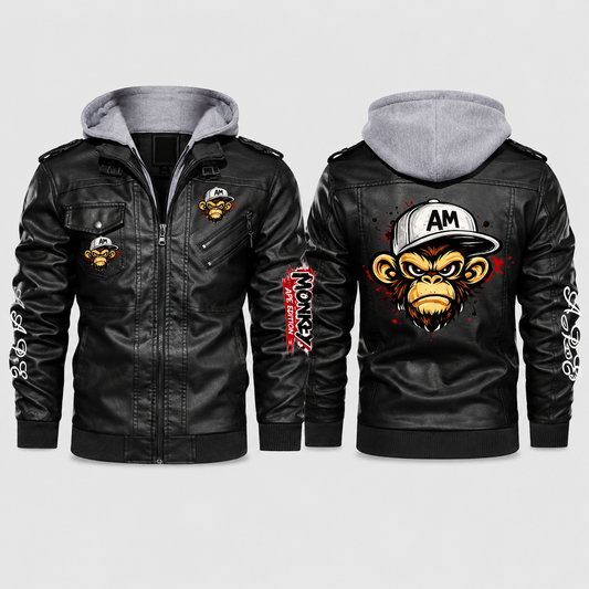"Angry Monkey" Men's Zip | Leather Jacket