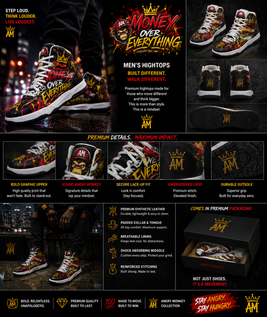 "AM-Money Over Everything" High Top's | Ape Edition