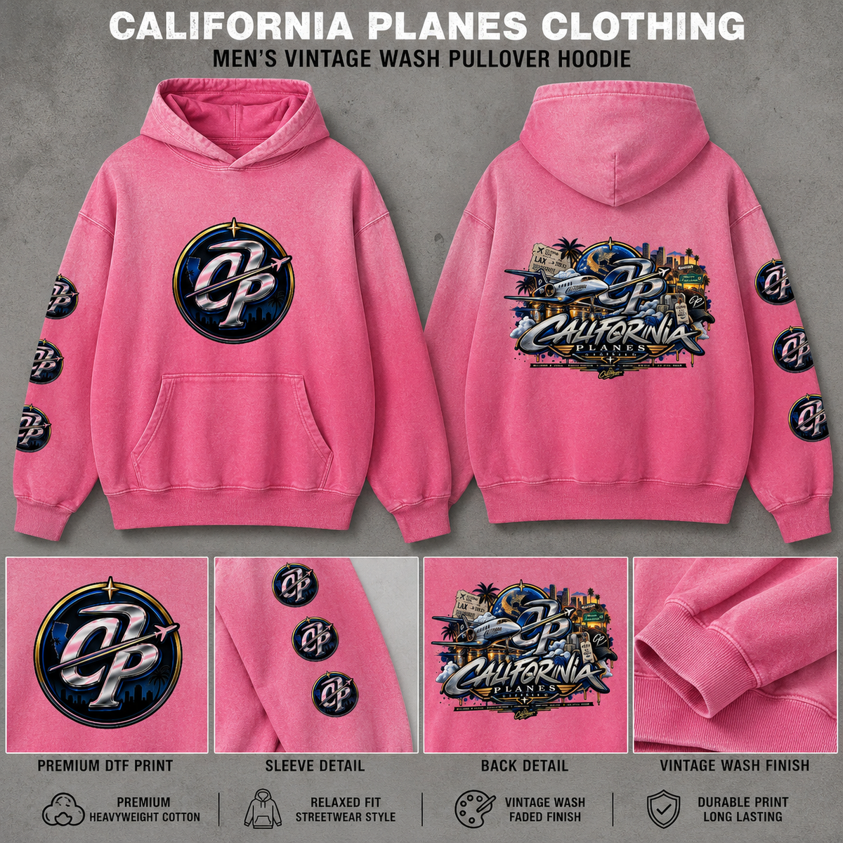 Men’s Vintage Wash Pullover Hoodie