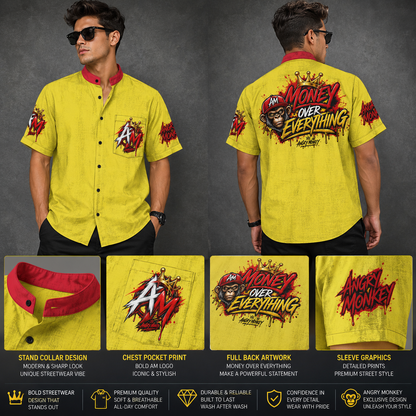 "Angry Monkey" Men's Stand | Collar Shirt